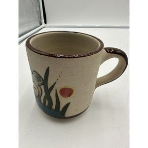 Los Cabos Turtle Coffee Mug Hand Painted Tonala Pottery Ceramic Mexico